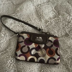 Multicolored coach wristlet